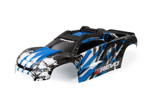 Traxxas Body, E-Revo, Blue/ Window, Grille, Lights Decal Sheet (8611X) TRAXXAS