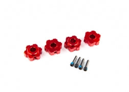 Traxxas Wheel Hubs, Hex, Aluminum (red-anodized) (4)/ 4x13mm screw pins (4) (8956R)