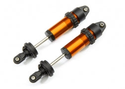 Traxxas Shocks, GT-Maxx®, aluminum (orange-anodized) (fully assembled w/o springs) (2) (8961T)