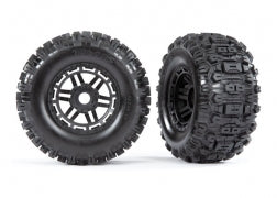 Traxxas Tires & Wheels, Assembled, Glued (black wheels, dual profile) (8973)