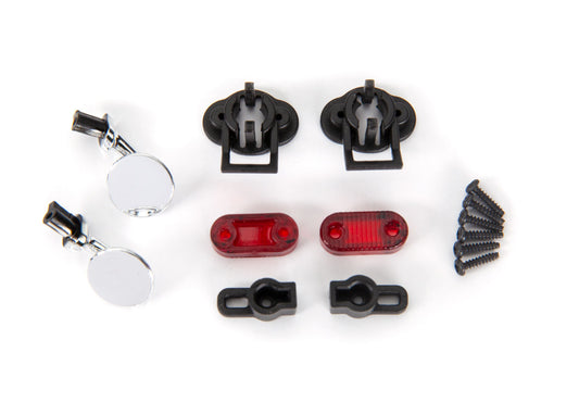 Traxxas Side mirrors (left & right)/ mounts (2)/ tail light lens (2)/ retainers (2)/ 1.6x7 BCS (self-tapping) (6) (fits #9333 or 9335 body) (9339)