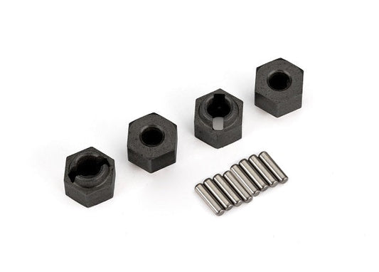 Traxxas Wheel hubs, 7mm hex (4)/ axle pins (4) (9750)