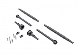 Traxxas: Axle shafts, front (2), rear (2)/ stub axles, front (2) (hardened steel)/ 1.5x7.8mm pins (2)/ 1.5x6mm pins (4)/ cross pins (2) (9756)