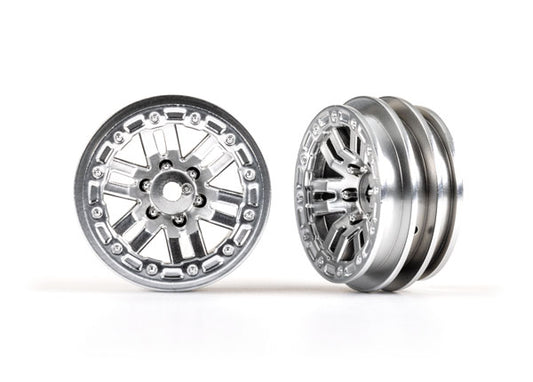 Traxxas Wheels, 1.0" (satin chrome) (2) (9768-SATIN)