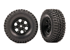 Traxxas Tires & wheels, assembled (black 1.0" wheels, BFGoodrich® Mud-Terrain™ T/A® KM3 2.2x1.0" tires) (2) (9774) TRAXXAS