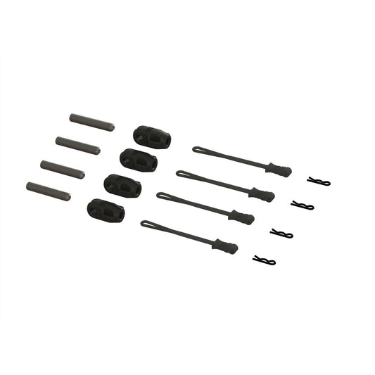 Arrma Brace Rod Ends with Pins And Retainers (4) (ARA320477)