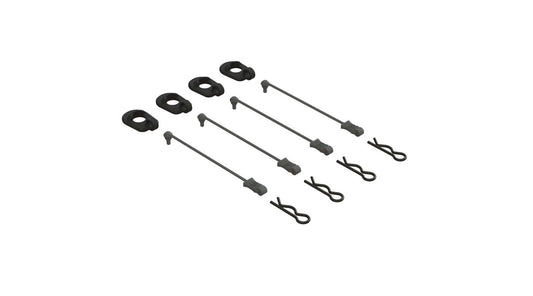 ARRMA Body Clip Retainers, Black (4): 1/5 Scale (ARA390294)