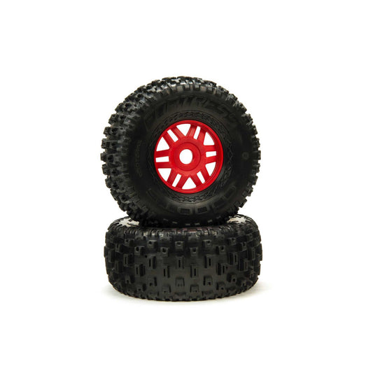 ARRMA dBoots 'Fortress' Tire Set Glued, Red (2) (ARA550065)