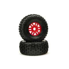 Arrma dBoots 'Fortress' Tire Set Glued, Red (2) (ARA550065)