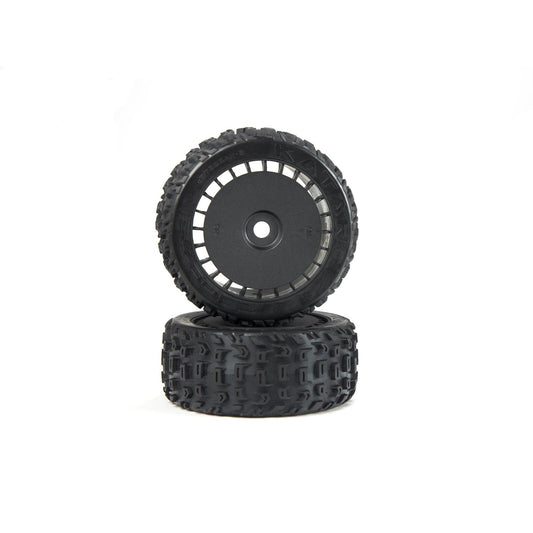 ARRMA dBoots Katar T Belted 6S Tire Set Glued (Blk) (2) (ARA550097)