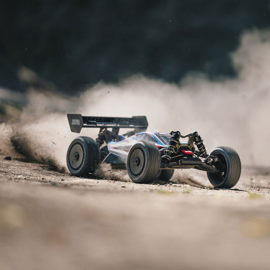 ARRMA 1/8 TLR Tuned TYPHON 6S 4WD BLX Buggy RTR, Red/Blue (ARA8406)