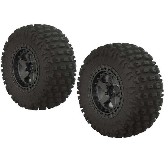 ARRMA (AR550043) 1/10 dBoots Fortress SC 2.2/3.0 Pre-Mounted Tires, 14mm Hex, Black Chrome (2) (ARAC9631)