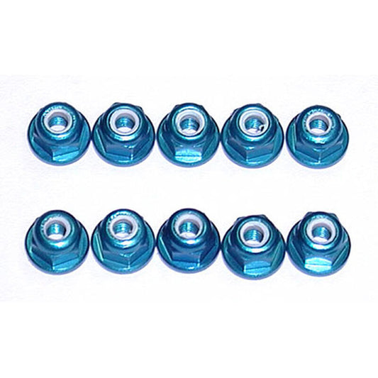 Team Associated 3mm Aluminum Lock Nuts, Blue (10): MGT (ASC25392)