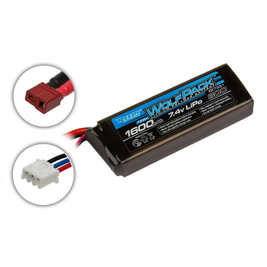 Team Associated 7.4V 1600mAh 2S 30C Reedy Wolfpack LiPo Battery: T-plug (ASC27331)