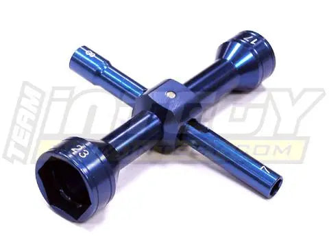 Integy Quad Hex Socket Wrench 7mm + 8mm + 17mm + 23mm Size (C22774BLUE)