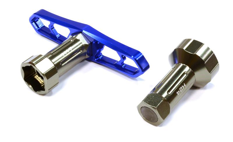 Integy Professional Grade Hex Socket Wrench for 17mm & 24mm Hex Wheel Nut (C25852BLUE)
