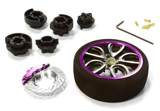Integy V10 Spoke Steering Wheel Set for Most HPI, Futaba, Airtronics, Hitec & KO (C26404GUNPURPLE)