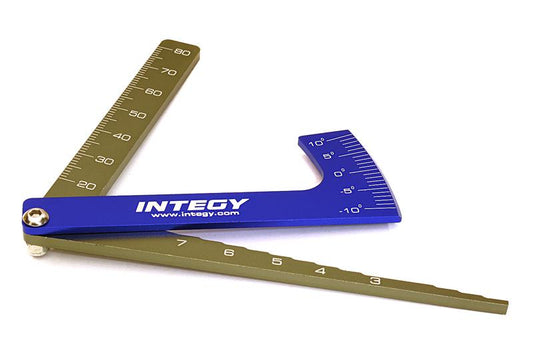 Integy Aluminum Alloy Ruler, Ride Height 1.5-to-7.0mm& Camber Gauge for 1/10 TC & Drift (C27287BLUE)
