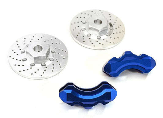 Integy Realistic Alloy Front Brake Disc (2) for Traxxas 1/10 4-Tec 2.0 (C28426BLUE)