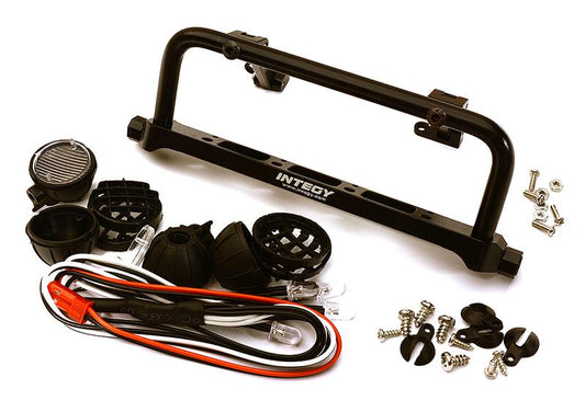 Integy Realistic Roof Top 4 LED Light Bar Cage 125x41mm for 1/10 Scale Crawler (C28502BLACK) Integy