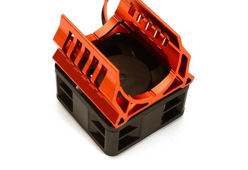 Integy Brushless Motor Heatsink+40x40mm Cooling Fan 16k rpm for 1/16 E-Revo & Slash VXL (C28595RED) Integy