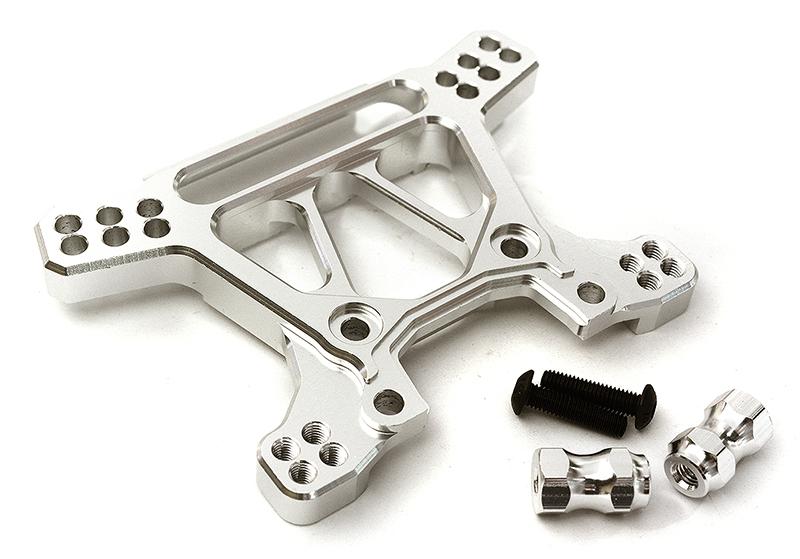 Integy Billet Machined Alloy Front Shock Tower for Traxxas 1/10 Rustler 4X4 (C28739SILVER)