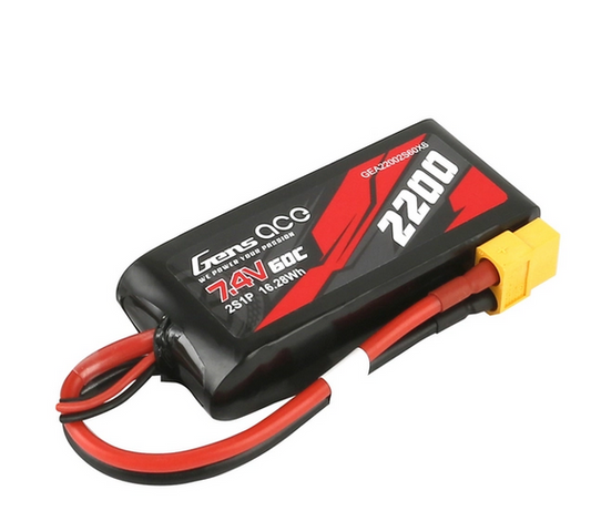 Gens ace 60C 2S1P 7.4 v 2200mah Lipo Battery Pack with XT60 Plug