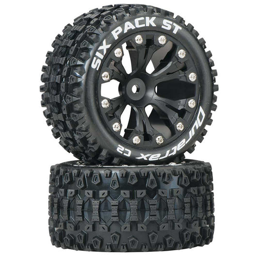 Duratrax Six Pack ST 2.8" 2WD Mounted Rear C2 Tires, Black (2) (DTXC3560)