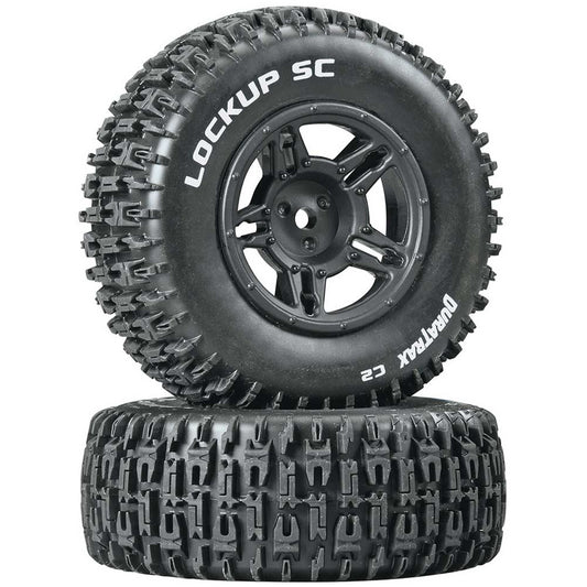 Duratrax  Lockup SC Tire C2 Mounted Black Rear Slash (2) (DTXC3671)