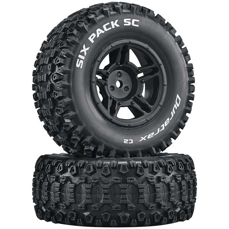 Duratrax Six-Pack SC C2 Mounted Tires: Slash 4x4 Blitz Front Rear (2) (DTXC3861)