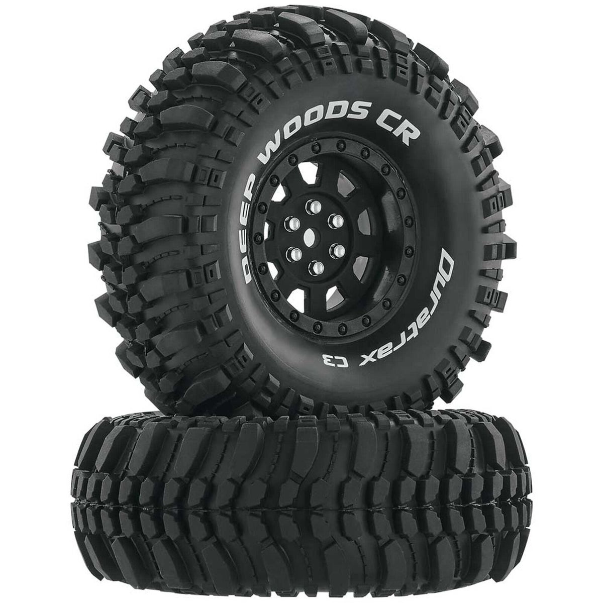 Duratrax Deep Woods CR C3 Mounted 1.9" Crawler Tires, Black (2) (DTXC4026)