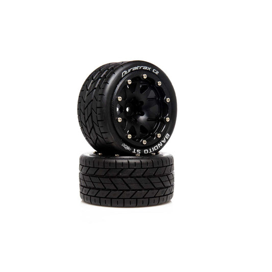 Duratrax Bandito ST Belted 2.8 2WD Mounted Rear Tires, .5 Offset, Black (2) (DTXC5531)