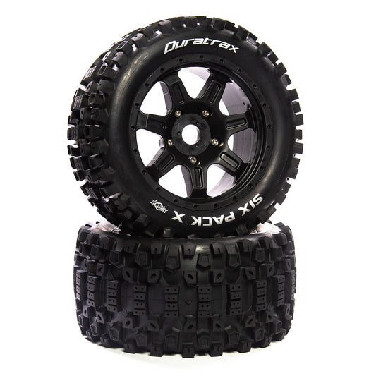 Duratrax Six Pack X Belted Mounted Black 24mm Kraton 8S (2) (DTXC5587)