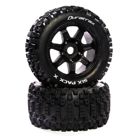 Duratrax Six Pack Mounted Black 24mm Kraton 8S (2) (DTXC5592)