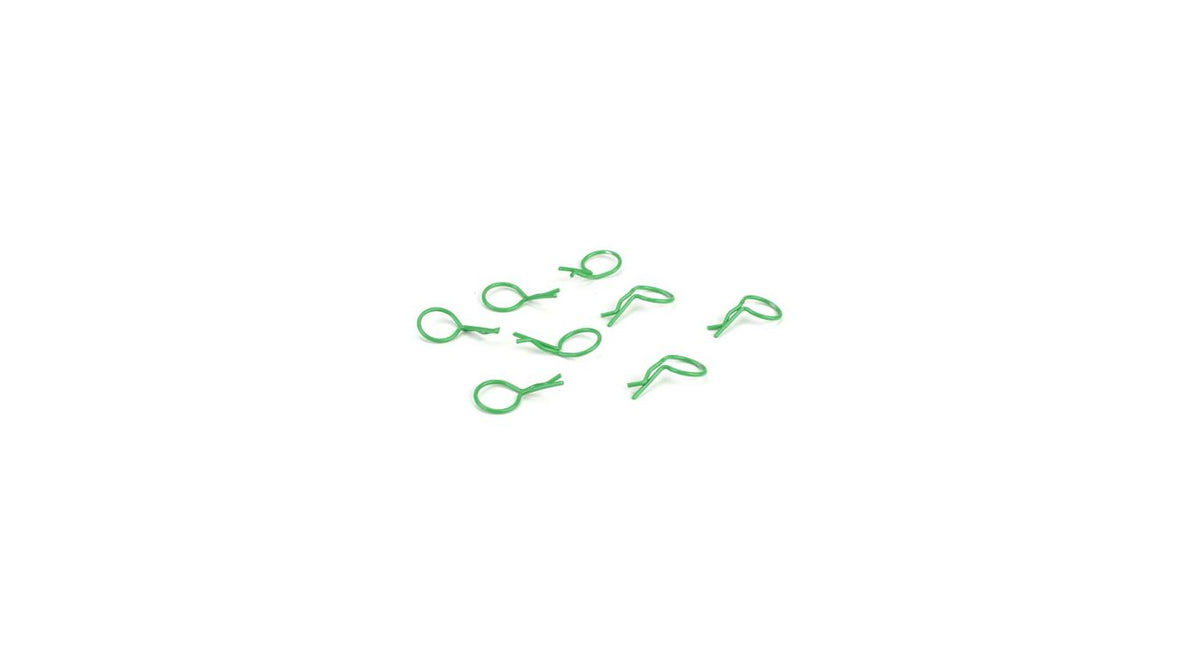 Dynamite Bent Body Clips Green (8) (DYN5554)
