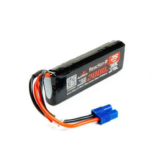 Dynamite 7.4V 2000mAh 2S 30C Reaction 2.0 LiPo Battery: EC3 (DYNB20233)