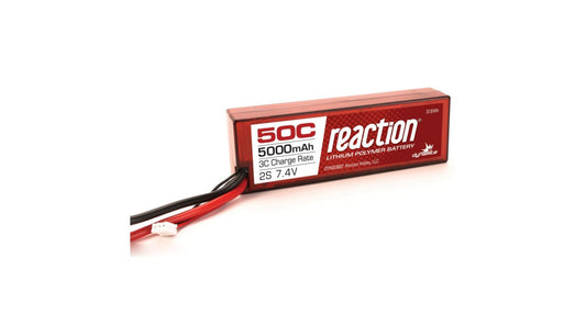 Reaction 7.4V 5000mAh 50C 2S LiPo, Hardcase: EC3 DYNB3802EC