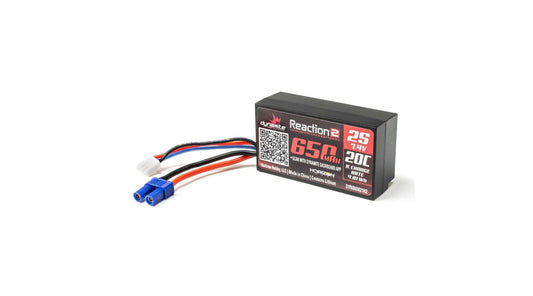 Dynamite 7.4V 650mAh 2S 20C Hardcase LiPo Battery, EC2 (DYNB65021H2)