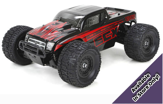 ECX 1/18 Ruckus 4WD Monster Truck RTR, Black/Red (Available In-Store Only) (ECX01000)