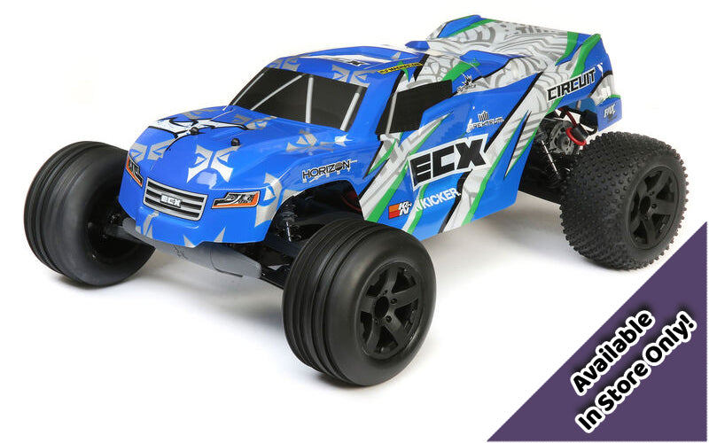 ECX 1/10 Circuit 2WD Stadium Truck Brushed RTR, Blue/White (Available in-store only) (ECX03430T1)
