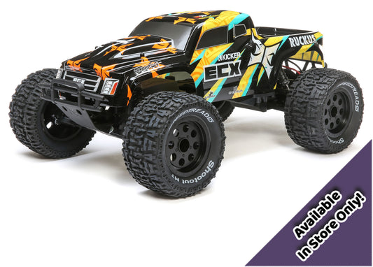 ECX 1/10 Ruckus 2WD Monster Truck Brushed RTR, Black/Yellow (Available in-store Only) (ECX03431)