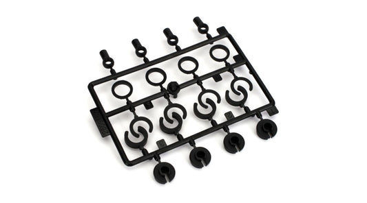 ECX Shock End, Spring Cup, Spring Clip Set: All ECX 1/10 2WD (ECX1038)