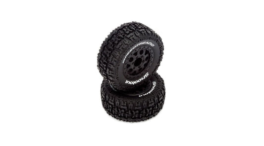 ECX Front/Rear Wheel and Tire, Premount, Black (2): 1/10 2WD/4WD Torment (ECX4003)