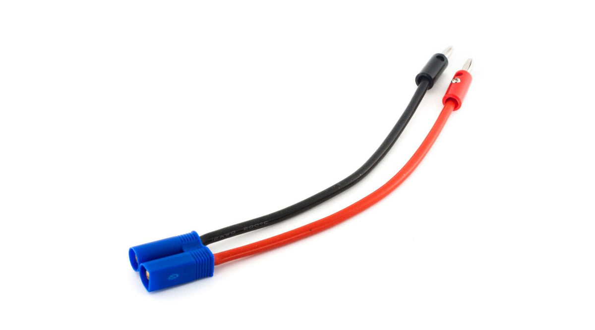E-flite EC5 Device Charge Lead with 6" Wire & Jacks, 12 AWG (EFLAEC512)