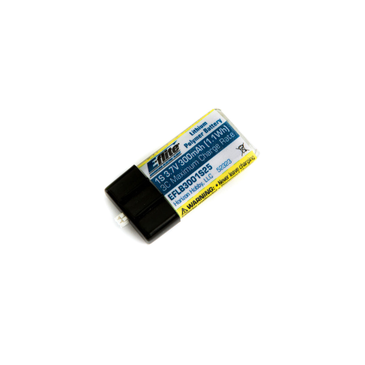 E-flite 300mAh 1S 3.7V 25C LiPo Battery: PH 1.5 (Ultra Micro) (EFLB3001S25)