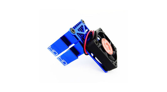 Hot Racing Clip-On Two-Piece Motor Heat Sink with Fan, (Blue) (HRAMH550TE06) Amain Hobbies