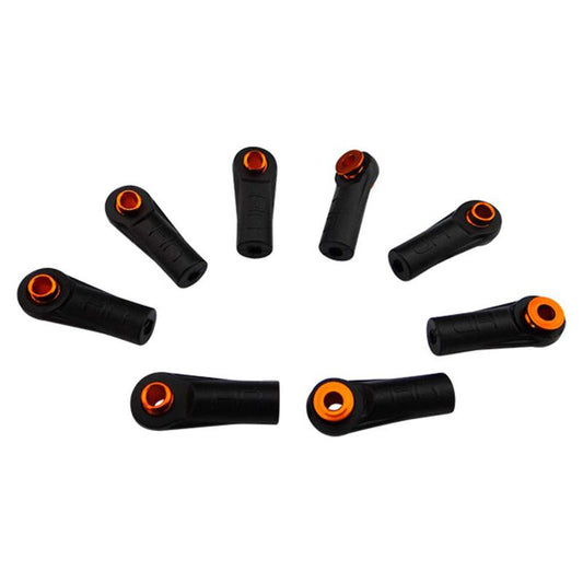 Hot Racing Straight Rod End Cups with 5.8mm Balls, Orange (8) (HRARCS160A03) Horizon Hobby