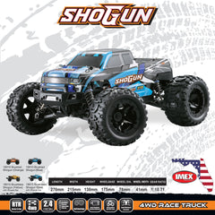 IMEX Shogun 1/16th Scale Brushless RTR 4WD Monster Truck (IMX19015-Blue)