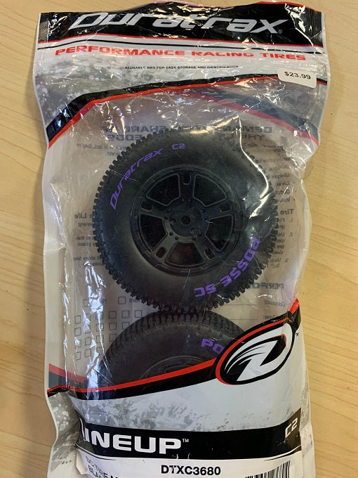Duratrax 1 10 Lineup SC Tire C2 Mounted Front SC10 (2) (DTXC3680)