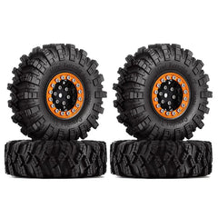 INJORA 1.0" 62*20.5mm Wheel Rims Mud Terrain Tires Set for 1/24 RC Crawlers (4) (W1049-T1007) INJORA